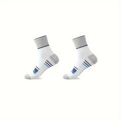 Men's Block Crew Socks Breathable Comfy Casual Unisex Socks Outdoor All Seasons