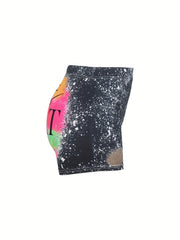 Letter Print Skinny Shorts for Spring & Summer