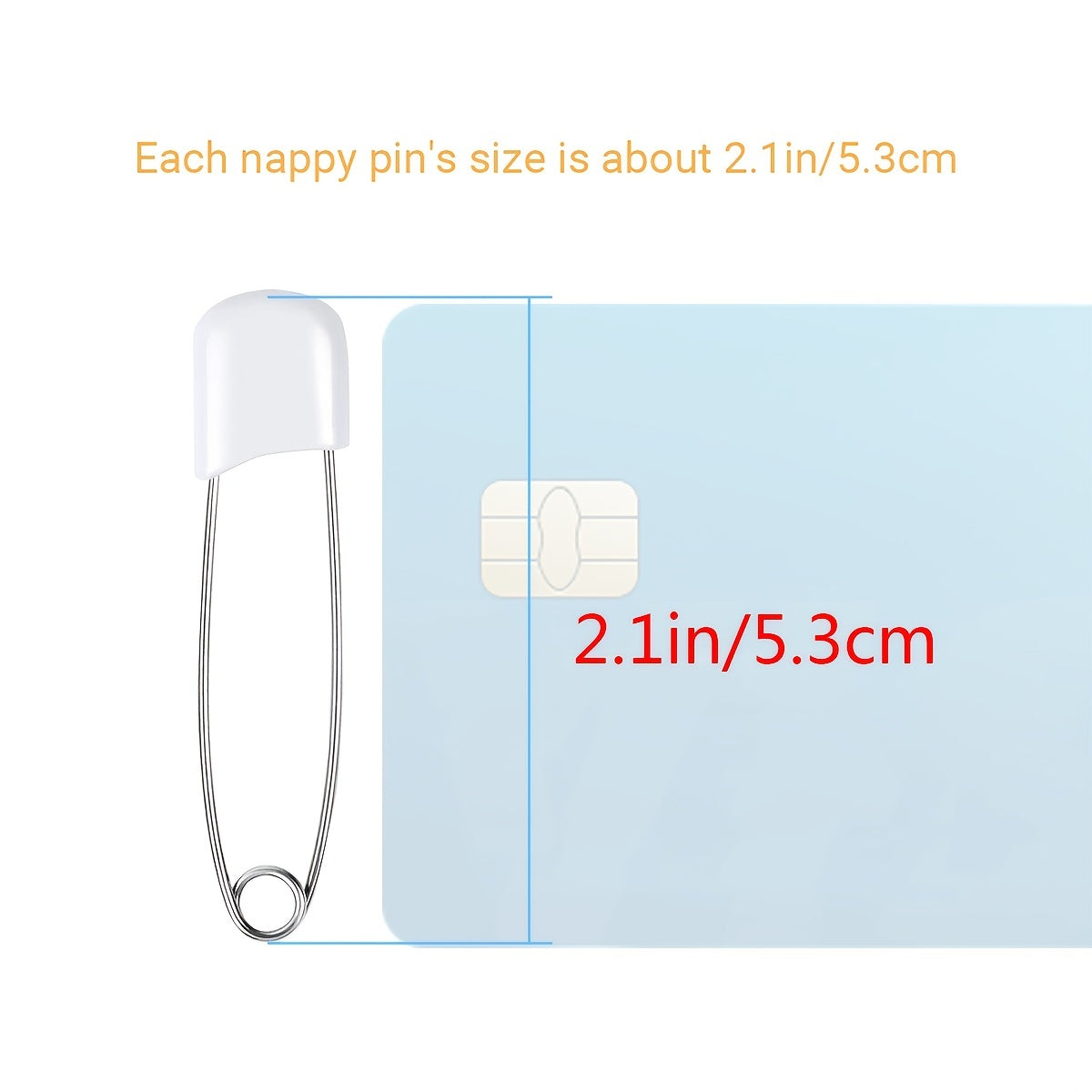50pcs Heavy Duty Stainless Steel Diaper Pins for Cloth Diapers
