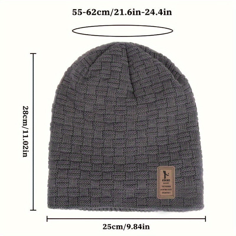 Winter Slouchy Beanie Velvet Warm Knitted Hat Outdoor Ski Pullover Hat