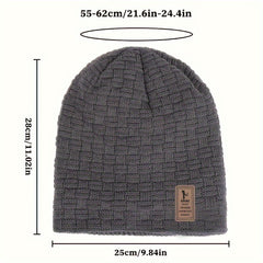 Winter Slouchy Beanie Velvet Warm Knitted Hat Outdoor Ski Pullover Hat