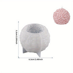 Rose Flower Ball Candle Silicone Mold for DIY Aromatherapy Resin Soap Ice