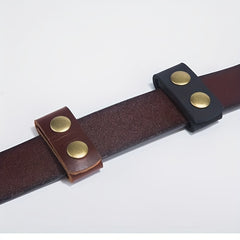2pcs Cowhide Duty Belt Keepers with Double Snap Button