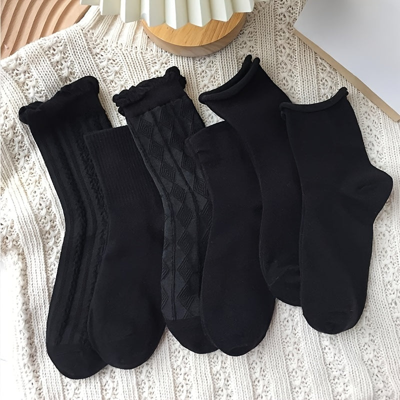 Solid Socks Comfy & Breathable Women's Stockings & Hosiery