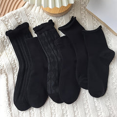 Solid Socks Comfy & Breathable Women's Stockings & Hosiery