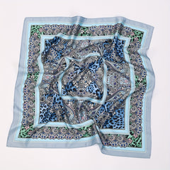Leopard Paisley Print Bandana Satin Square Scarf Head Wraps Neckerchief