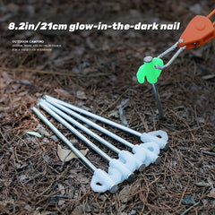 8pcs Luminous Ground Nails 8 2in Tent Ground Nails Fluorescent Steel Nails