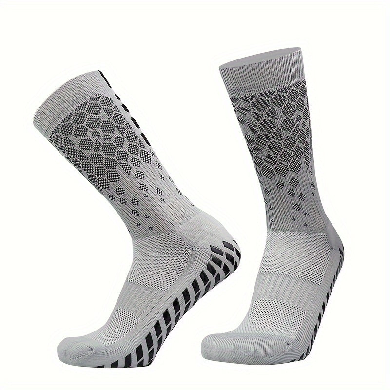 Men's Grip Soccer Socks Thickened Non-Slip Crew Sports Socks