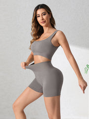 Yoga Tank Top & Stretch Fitness Shorts Set Women's Activewear