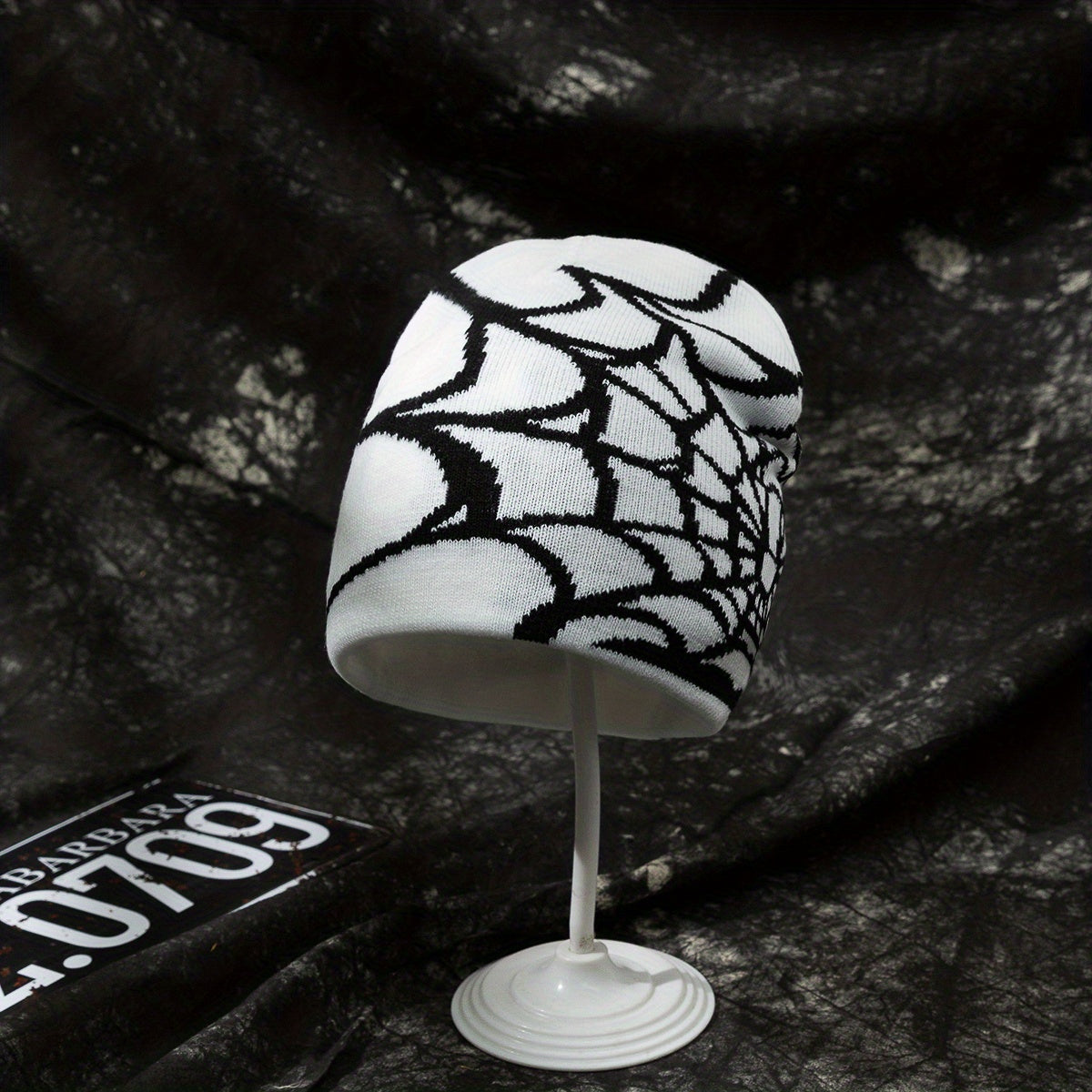 Spider Web Pattern Hip Hop Knitted Wool Hat Mens Sunshade Beanie