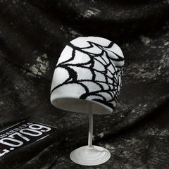 Spider Web Pattern Hip Hop Knitted Wool Hat Mens Sunshade Beanie