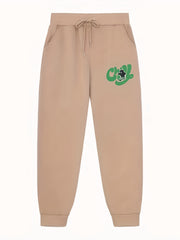 Chill Print Joggers Men's Casual Loose Fit Stretch Waist Drawstring Pants