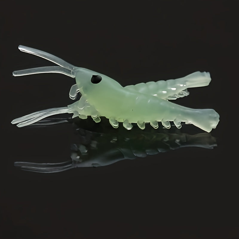 50pcs Luminous Shrimp Baits Night Fishing Soft Lure Ice Fishing Tackle