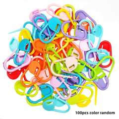 100pcs Colorful Plastic Safety Pins Knitting Markers Crochet Clips