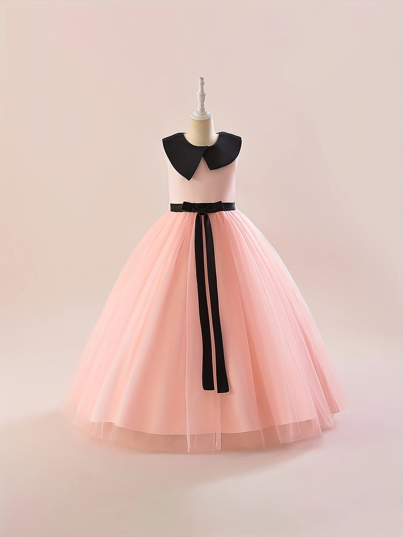 Girls Princess Dress Floral Embroidered Sequin Tulle Ball Gown