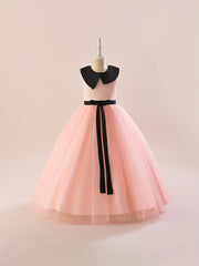 Girls Princess Dress Floral Embroidered Sequin Tulle Ball Gown