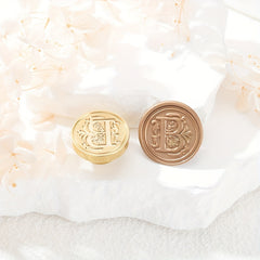 Brass Stamp 25mm Fancy Letter Pattern Striped Design