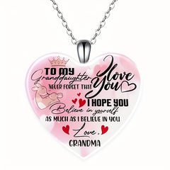 Love Crystal Pendant Necklace for Daughter Anniversary Christmas Gift