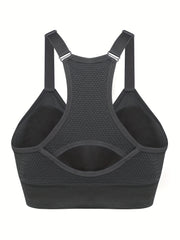 2 Pack Plus Size Sports Bra Set Solid Wireless Racer Back Yoga Gym Bralette 2pcs