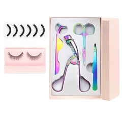 4pcs Eyelash Tools Set False Eyelash Applicator Scissors Curlers Tweezers