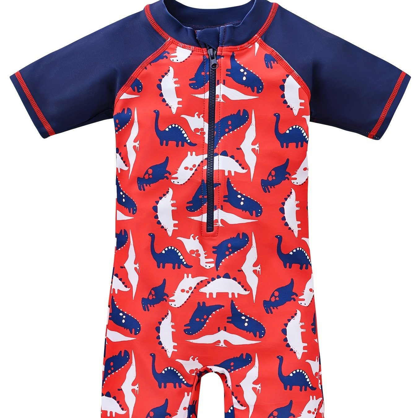 Boys Dino One-Piece Swimsuit for Beach Vacation
