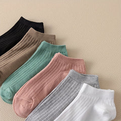 10 Pairs Solid Ankle Socks Comfortable & Breathable Low Cut Women's Stockings