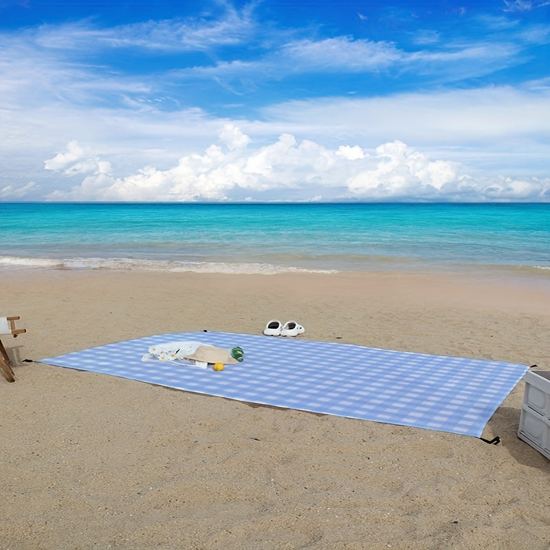 Beach Mat Portable Sand Proof with Fixing Nails - Ideal for Hiking & Travel