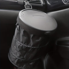 Car Mounted Trash Can Folding Hanging Creative Function With Cover