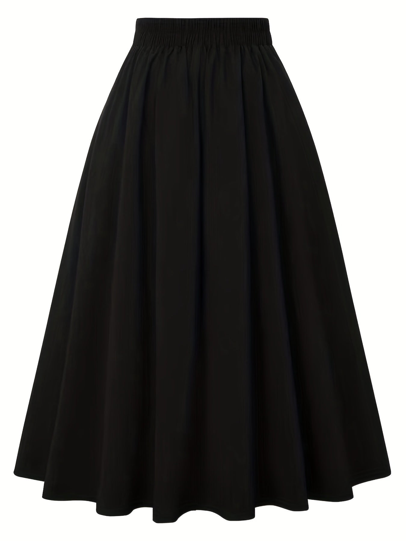 Button Front High Waist Solid Pleated Skirt