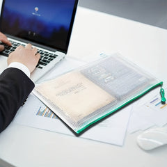 A4 Waterproof Zipper Bag Document Storage for School Office
