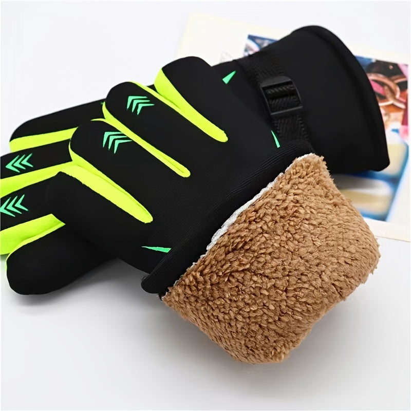 Men's Winter Warm Plush Gloves - Windproof & Coldproof
