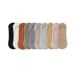 10 Pairs Women's Low Cut Ankle Socks Solid Soft Lightweight Stockings