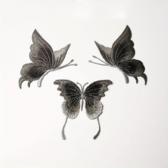 3pcs Set Lace Embroidered Butterfly Patches Sew On Clothes Applique