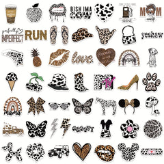 50Pcs Leopard Print Series Graffiti Stickers Waterproof DIY Creative Toy