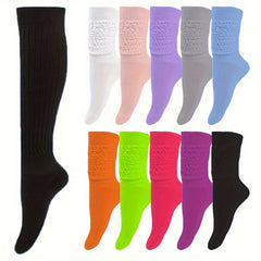 Solid Calf Socks Knee High Stockings Women's Hosiery