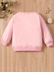 Girls Sweatshirt 'Mama's Bestie' Graphic Long Sleeve Top Pullovers