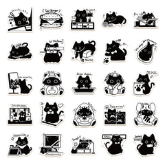 50pcs Cartoon Cat Series Graffiti Stickers Set - DIY Creative Toys