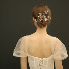 Faux Pearl Flower Hairpin U-Shaped Hair Pin Bridal Wedding Accessories