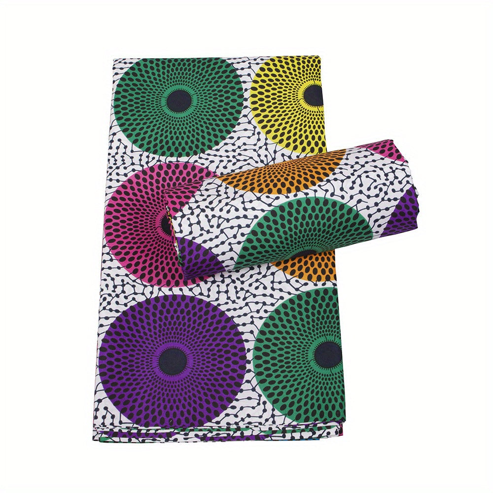 6 Yards African Fabric Golden Powder Ankara Cotton Fabric For Sewing