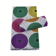 6 Yards African Fabric Golden Powder Ankara Cotton Fabric For Sewing