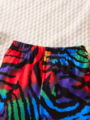 Girls Leopard Graphic Bell Bottom Pants Elastic Flared Trousers