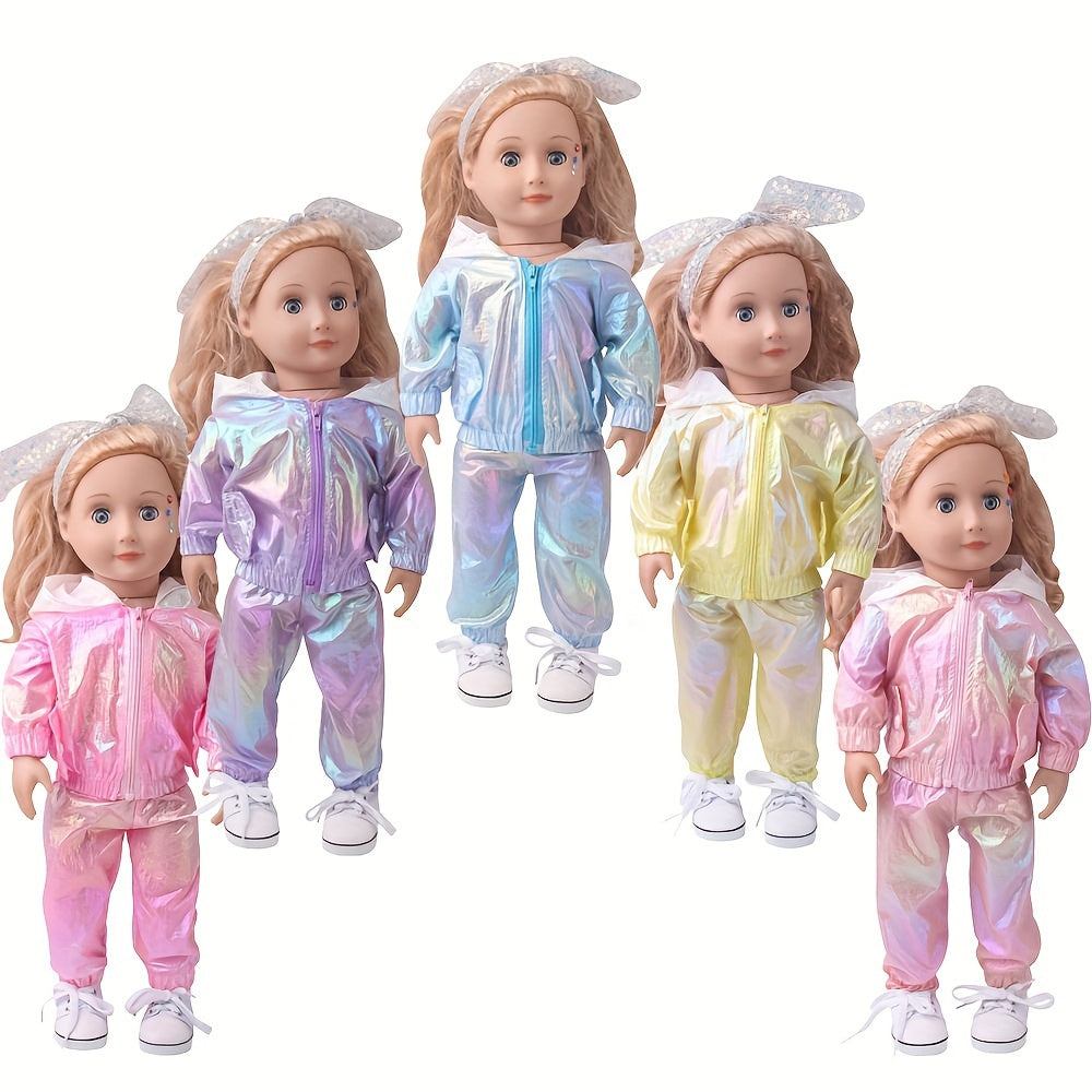 Candy Sweatsuit 18 Inch 2pcs Set Hooded Sun Protection Sweatsuit for Doll