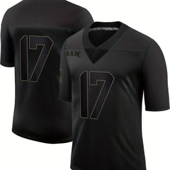 Men's Breathable Rugby Jersey Active Embroidered V Neck Short Sleeve Uniform