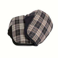 Stylish Corduroy Berets Plaid Newsboy Cap Cabbie Caps Duckbill Visor