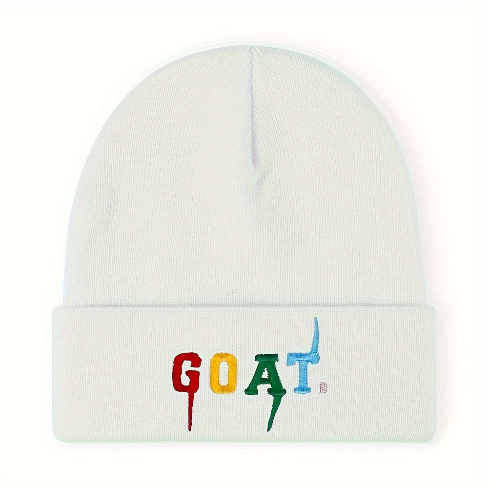 GOAT Embroidered Knitted Beanie Hat Autumn Winter Outdoor Warm Cap