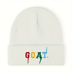 GOAT Embroidered Knitted Beanie Hat Autumn Winter Outdoor Warm Cap