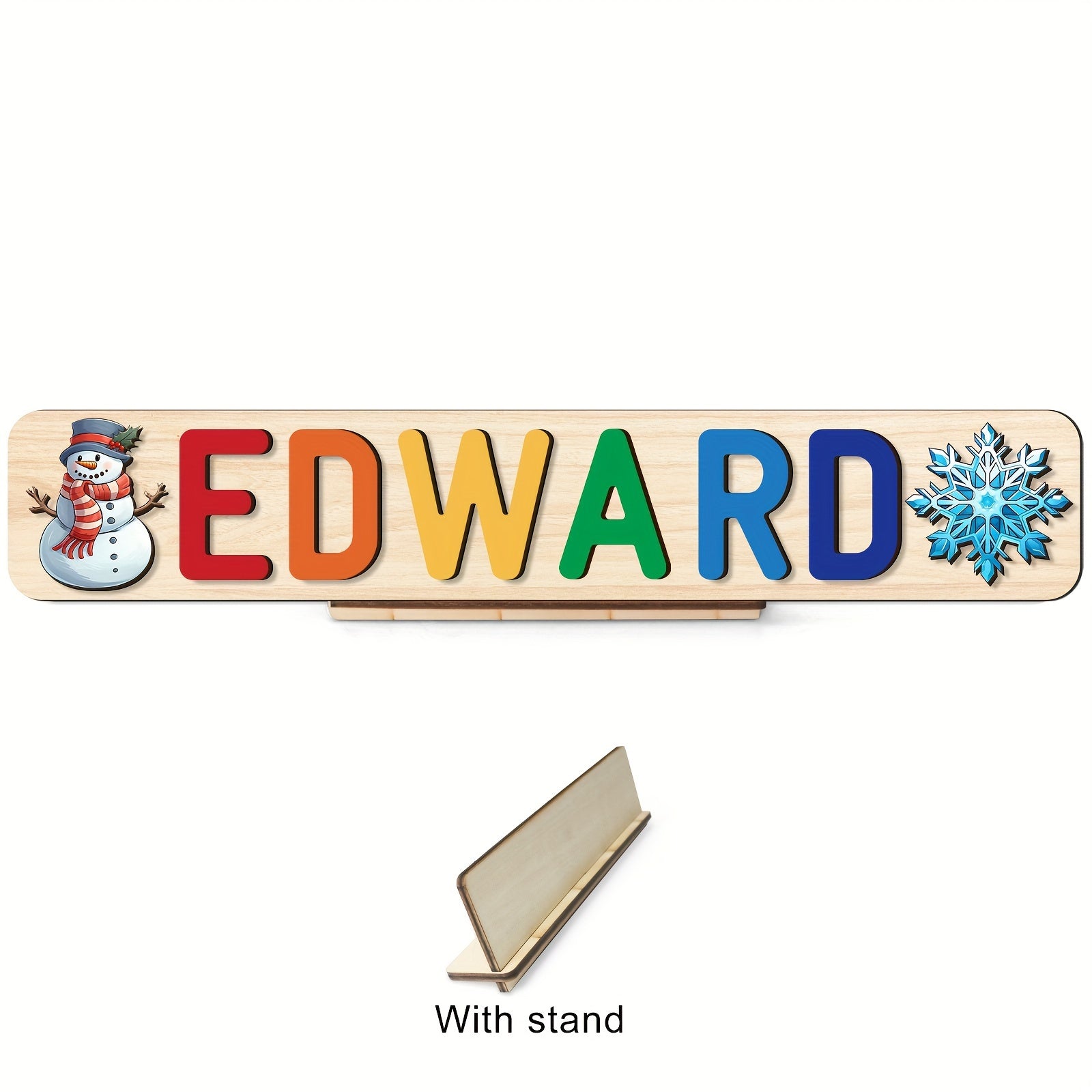 Personalized Wooden Puzzle for Babies - 1st Christmas