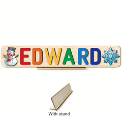 Personalized Wooden Puzzle for Babies - 1st Christmas