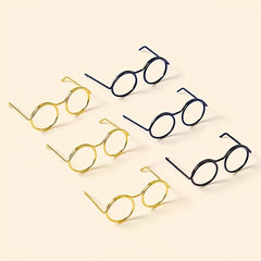 10pcs Iron Doll Eyeglasses Round Frame Accessory Set