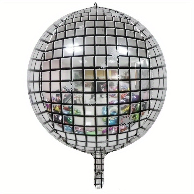2 Pcs Laser Silvery Golden 4D Ball Aluminum Film Balloon Disco Party Balloon